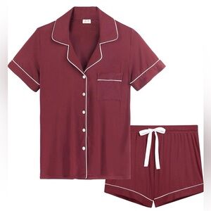 Joyaria Womens Short Sleeve Pajamas Set Summer Cool